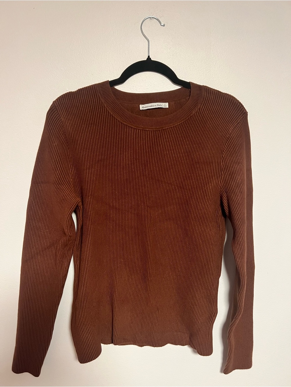 Abercrombie & Fitch Ribbed Copper Crewneck Sweater